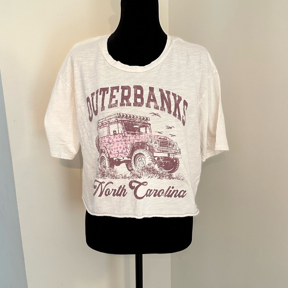 Altar'd State  Graphic Tee - Cream and Purple
